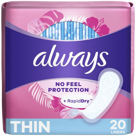 Always Thin No Feel Protection Daily Liners Regular Absorbency Unscented - Green Basket Marco Island