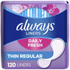 Always Thin No Feel Protection Daily Liners Regular Absorbency Unscented - Green Basket Marco Island