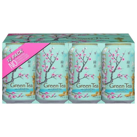 AriZona Green Tea, Ginseng and Honey, 12 Pack 11.5 fl oz • 12 x 11.5 fl oz - Green Basket Marco Island