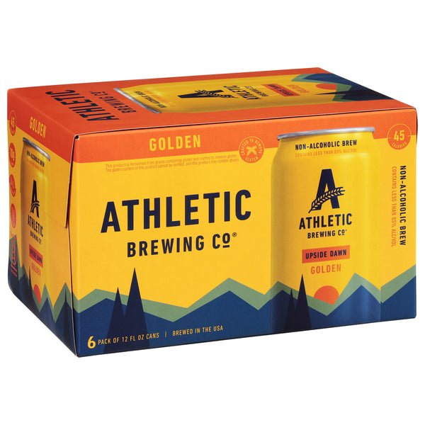 Athletic Brewing Co. Beer, Golden, Upside Dawn, 6 Pack - Green Basket Marco Island