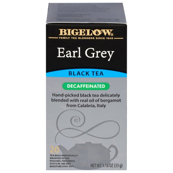 Bigelow Black Tea, Earl Grey, Decaffeinated, Tea Bags 20 ct - Green Basket Marco Island
