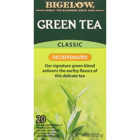 Bigelow Green Tea, Classic, Decaffeinated, Tea Bags 20 ct - Green Basket Marco Island