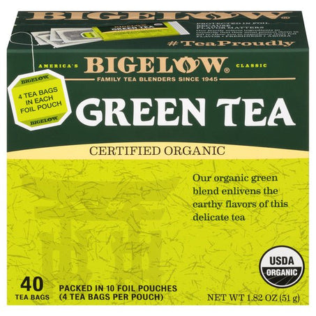 Bigelow Green Tea, Organic, Tea Bags 40 ct - Green Basket Marco Island