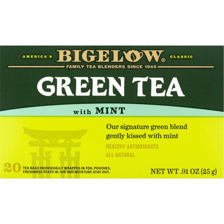 Bigelow Green Tea, with Mint, Bags 20 ct - Green Basket Marco Island