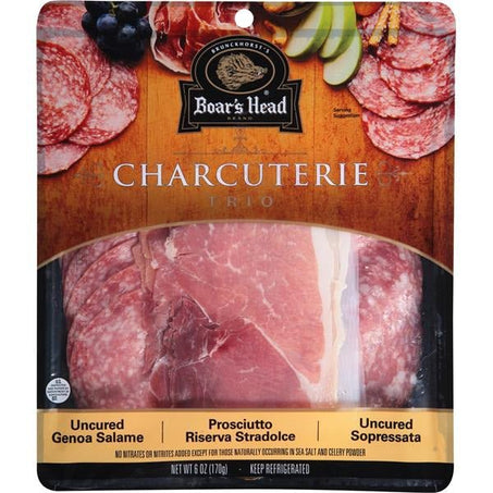 Boar's Head Charcuterie Trio: Uncured Genoa Salami, Prosciutto & Uncured Sopressata - Green Basket Marco Island