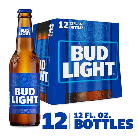 Bud Light American Lager Beer 12 Pack, 12 Fl Oz Bottles - Green Basket Marco Island