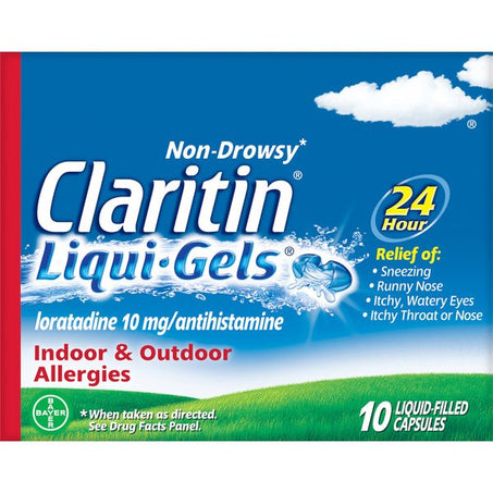 Claritin Loradatine, Non - Drowsy, 10 mg, Liquid - Filled Capsules 10 ct - Green Basket Marco Island