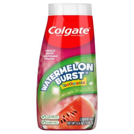 Colgate 2 - in - 1 Kids Toothpaste & Anticavity Mouthwash, Watermelon Burst, 4.6 ounces - Green Basket Marco Island
