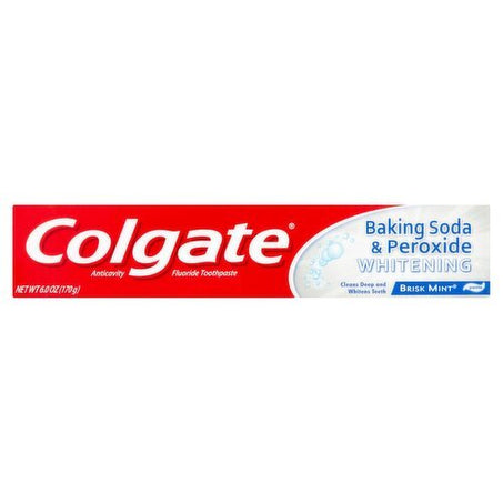 Colgate Baking Soda & Peroxide Whitening Brisk Mint Toothpaste, 6.0 oz - Green Basket Marco Island