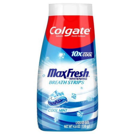 Colgate Max Fresh Cool Mint Liquid Gel Anticavity Fluoride Toothpaste, 4.6 oz - Green Basket Marco Island