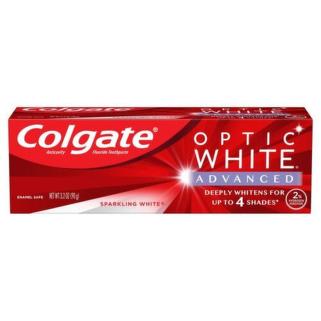 Colgate Optic White Advanced Sparkling White Teeth Whitening Toothpaste, 3.2 oz - Green Basket Marco Island