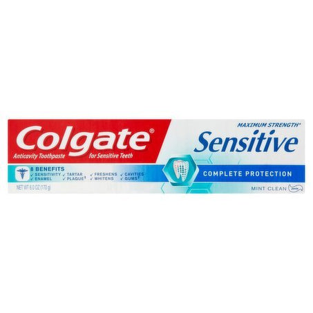Colgate Sensitive Maximum Strength Complete Protection Mint Clean Toothpaste, 6.0 oz - Green Basket Marco Island
