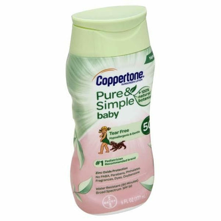 Coppertone Baby Sunscreen Lotion SPF 50, Broad Spectrum Sunscreen For Baby 6 fl oz - Green Basket Marco Island