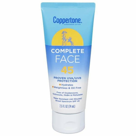 Coppertone Face Sunscreen Lotion SPF 45 2.5 fl oz - Green Basket Marco Island