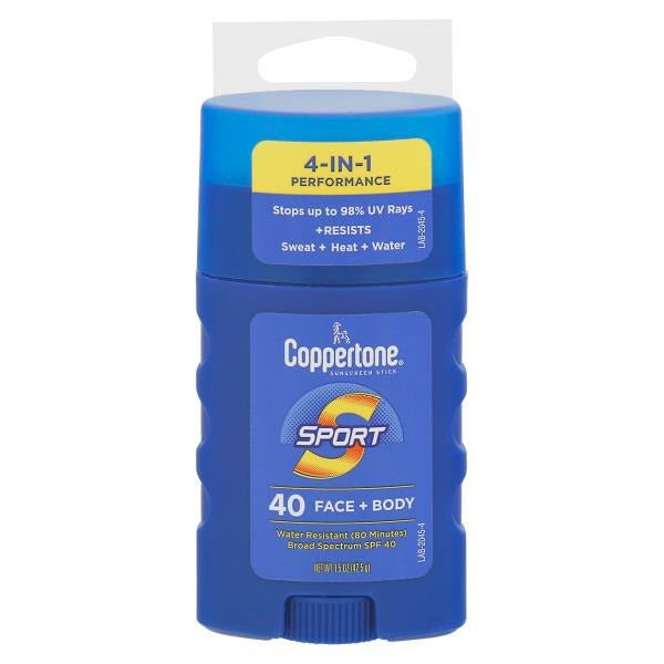 Coppertone Sunscreen Stick, SPF 40 Sunscreen 1.5 oz - Green Basket Marco Island
