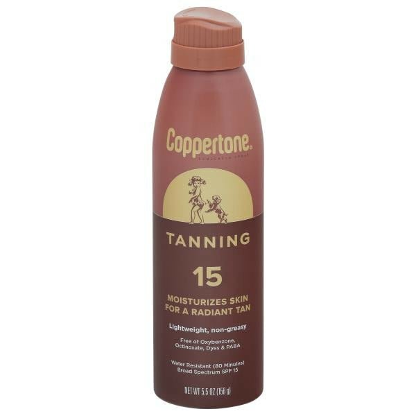 Coppertone Tanning Broad Spectrum Spf 15 Sunscreen Spray 5.5 oz - Green Basket Marco Island