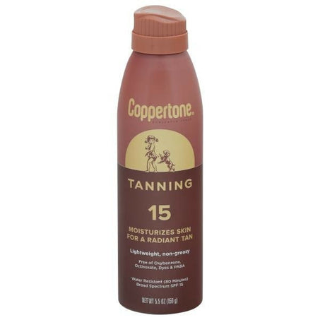 Coppertone Tanning Broad Spectrum Spf 15 Sunscreen Spray 5.5 oz - Green Basket Marco Island