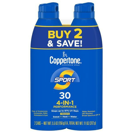 Coppertone Water Resistant Sunscreen Spray, Broad Spectrum SPF 30 - Green Basket Marco Island