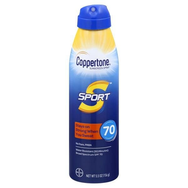 Coppertone Water Resistant Sunscreen Spray, Broad Spectrum SPF 70 5.5 oz - Green Basket Marco Island