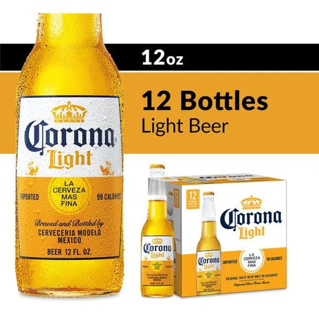 Corona Light Mexican Lager Import Lower Calorie* Light Beer Bottles - Green Basket Marco Island