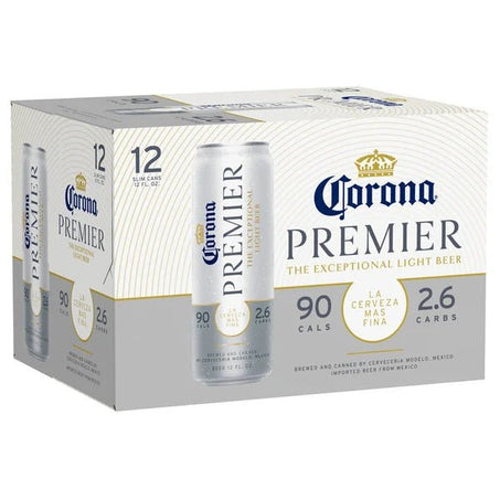 Corona Premier Mexican Lager Import Lower Calorie* Light Beer Cans - Green Basket Marco Island