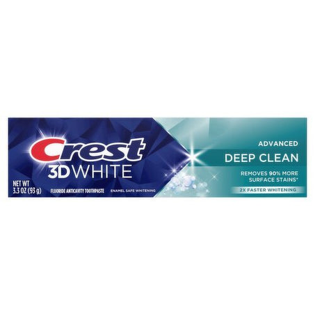 Crest 3D White Advanced Deep Clean Fluoride Anticavity Toothpaste, 3.3 oz - Green Basket Marco Island