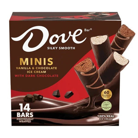Dove Dark Chocolate Coated Mini Ice Cream Bars 14 each - Green Basket Marco Island