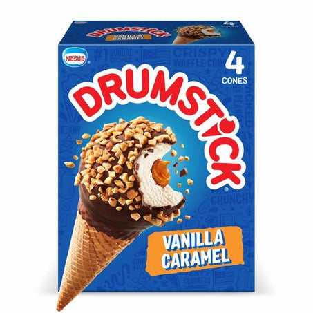 Drumstick Vanilla Caramel Sundae Cone 4 ct - Green Basket Marco Island