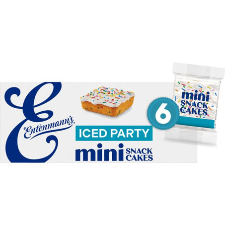 Entenmann's 6 packs, Iced Party Cake Mini Snack Cakes - Green Basket Marco Island