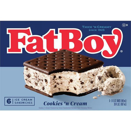 FatBoy Ice Cream Sandwiches, Cookies 'N Cream - Green Basket Marco Island