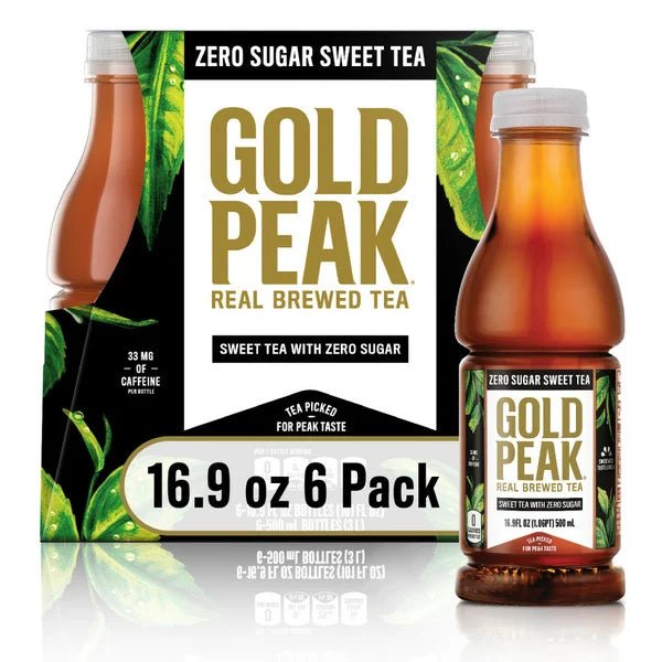 Gold Peak Zero Sugar Diet Iced Tea Drink 16.9 oz • 6 x 16.9 oz - Green Basket Marco Island