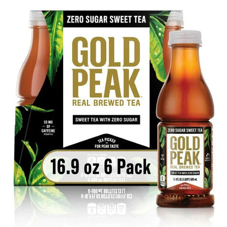 Gold Peak Zero Sugar Diet Iced Tea Drink 16.9 oz • 6 x 16.9 oz - Green Basket Marco Island