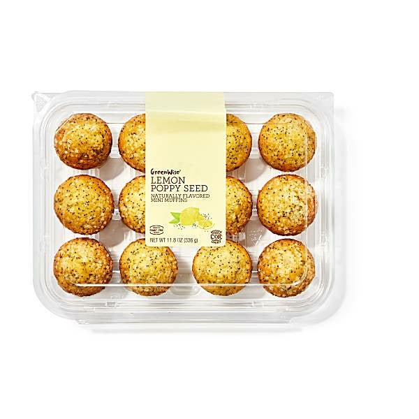 GreenWise Muffins, Lemon Poppy Seed, Mini 12 ct - Green Basket Marco Island