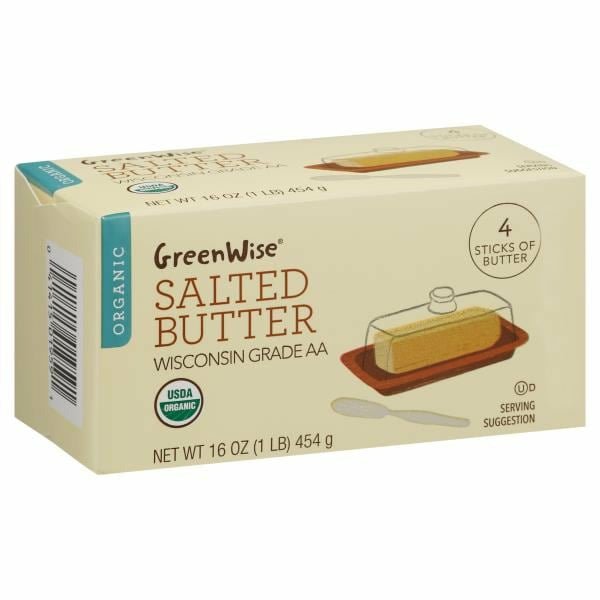 GreenWise Organic Salted Butter 4 oz • 4 x 4 oz - Green Basket Marco Island