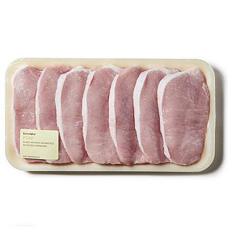 GreenWise Thinly Sliced Antibiotic Free Pork Loin Boneless Chops - Green Basket Marco Island