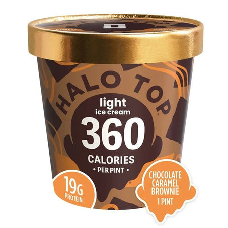 Halo Top Chocolate Caramel Brownie Light Ice Cream Pint - Green Basket Marco Island