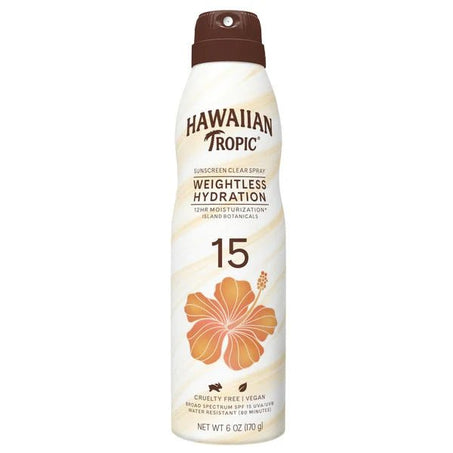 Hawaiian Tropic Clear Spray Sunscreen, SPF 15 6 fl oz - Green Basket Marco Island