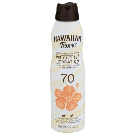 Hawaiian Tropic Clear Spray Sunscreen, SPF 70 6 fl oz - Green Basket Marco Island