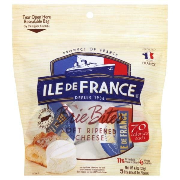 Ile de France Cheese, Soft Ripened, Brie Bites 0.9 oz - Green Basket Marco Island