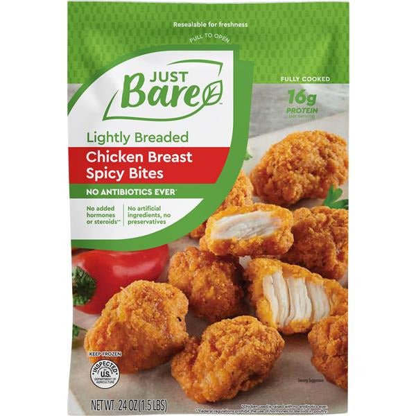 Just Bare Chicken Breast, Spicy Bites, Lightly Breaded - Green Basket Marco Island