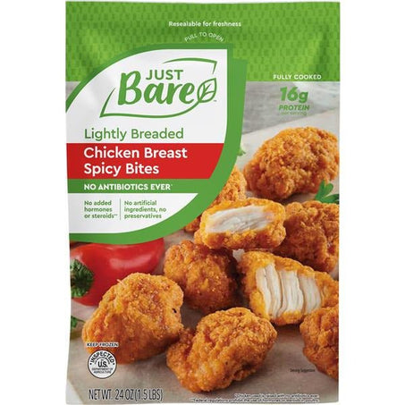 Just Bare Chicken Breast, Spicy Bites, Lightly Breaded - Green Basket Marco Island