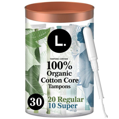 L. Organic Cotton Tampons Regular + Super Absorbency - Green Basket Marco Island