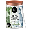 L. Organic Cotton Tampons Regular + Super Absorbency - Green Basket Marco Island
