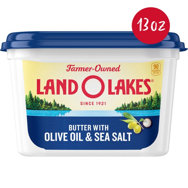 Land O Lakes Butter with Olive Oil & Sea Salt, Spreadable 13 oz - Green Basket Marco Island