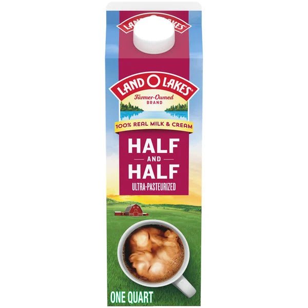 Land O Lakes Half And Half, Traditional, Coffee Creamer, 1 Quart 32 fl oz - Green Basket Marco Island