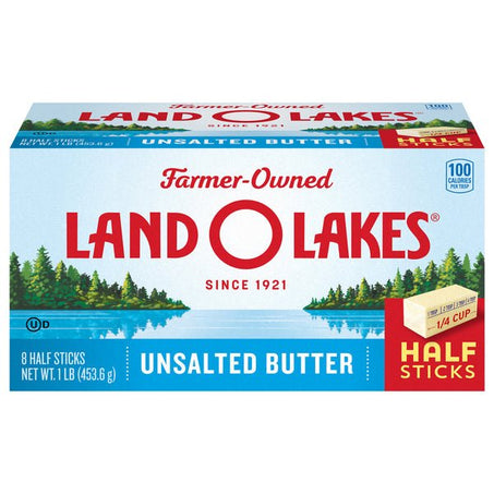 Land O Lakes Unsalted Butter in Half Sticks, Made with Sweet Cream 1 lb - Green Basket Marco Island