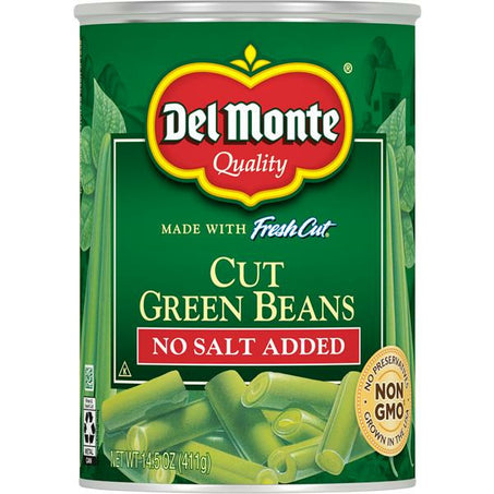 Del Monte Cut Green Beans, No Salt Added 14.5 oz