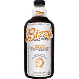 Bizzy Cold Brew Organic Cold Brew Coffee, Breakfast Blend, Unsweetened