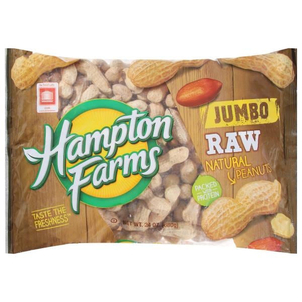Hampton Farms Jumbo Raw Natural Peanuts 24 oz