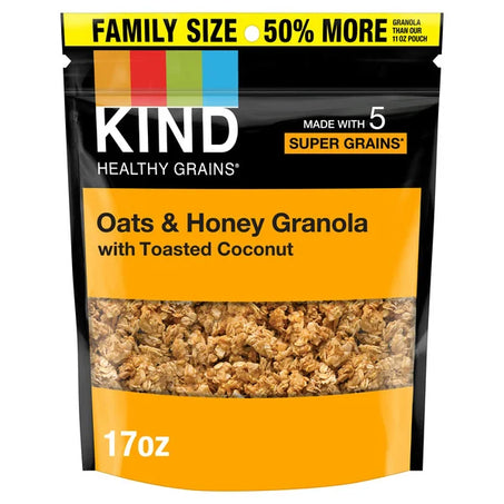 KIND Healthy Grains Clusters Oats & Honey with Coconut 17 oz Family Size